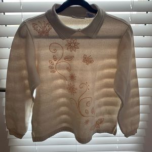 Vintage Blair sweater with orange embroidered design